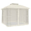 pavillon 2,94x2,94 m dobbelt tag + meshvægge stål cremefarvet