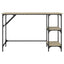 skrivebord 120x50x75 cm metal og konstrueret træ egetræsfarvet