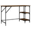 skrivebord 120x50x75 cm metal og konstrueret træ røget eg