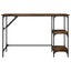skrivebord 120x50x75 cm metal og konstrueret træ røget eg