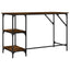 skrivebord 120x50x75 cm metal og konstrueret træ røget eg