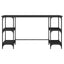 skrivebord 140x50x75 cm metal og konstrueret træ sort