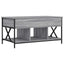 sofabord 100x55x50 cm konstrueret træ og metal grå sonoma-eg