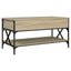 sofabord 100x50x50 cm konstrueret træ og metal sonoma-eg