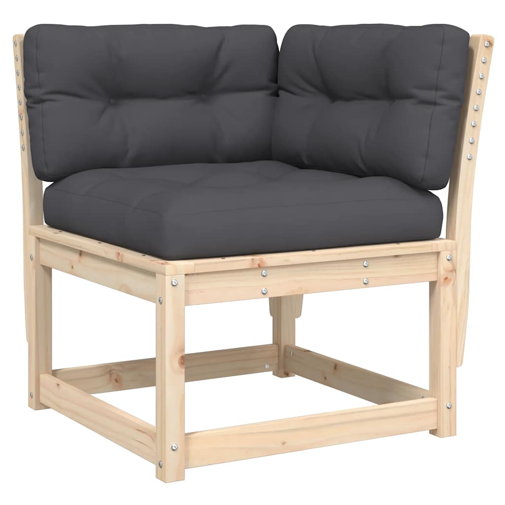 sofasæt til haven 5 dele med hynder massivt fyrretræ