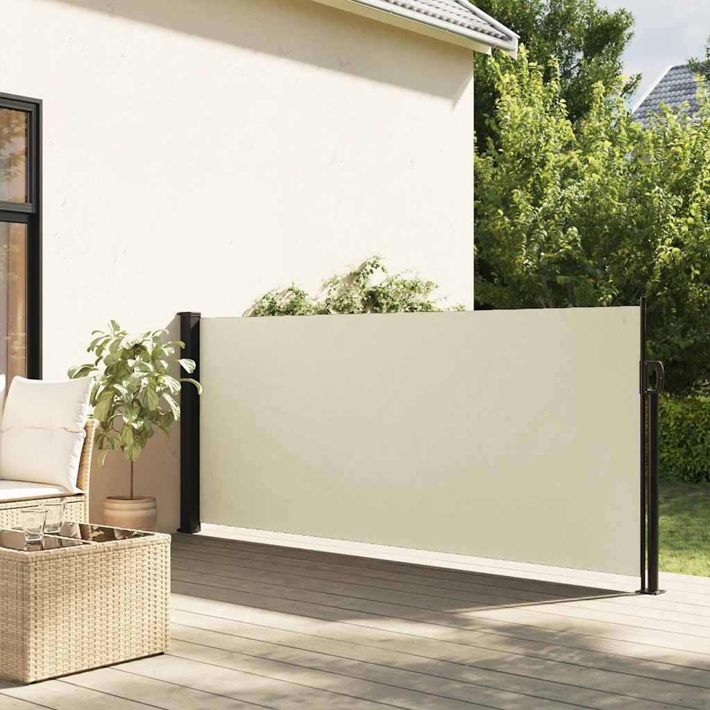 sidemarkise 117x300 cm sammenrullelig cremefarvet