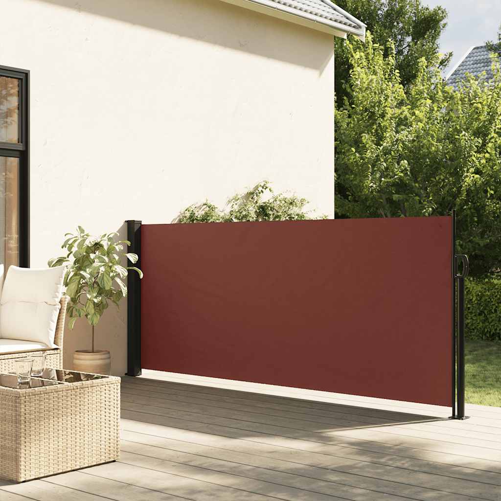 sidemarkise 117x300 cm sammenrullelig brun