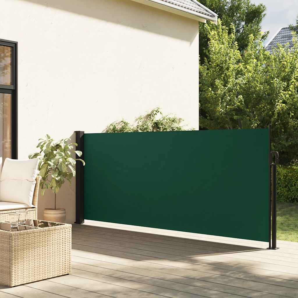sidemarkise 117x300 cm sammenrullelig mørkegrøn