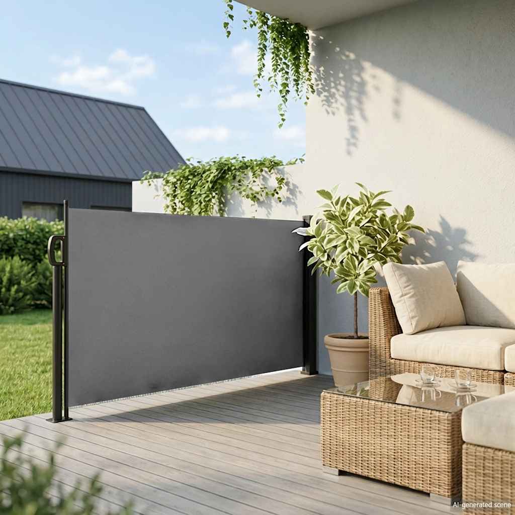 udtrækkelig sidemarkise antracit 117x300 cm