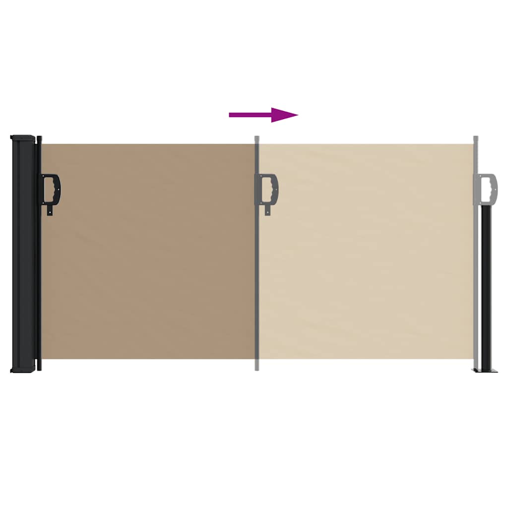 sammenrullelig sidemarkise 100x500 cm gråbrun