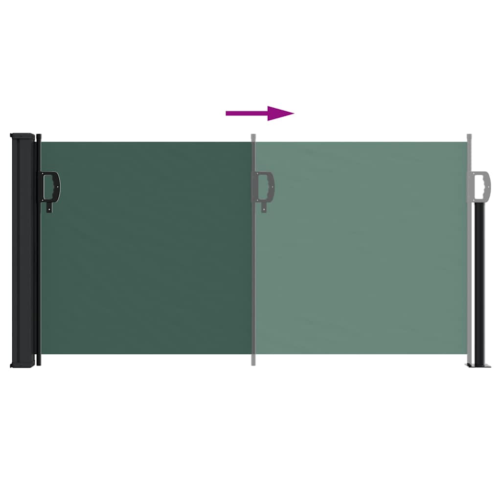 sammenrullelig sidemarkise 100x500 cm mørkegrøn