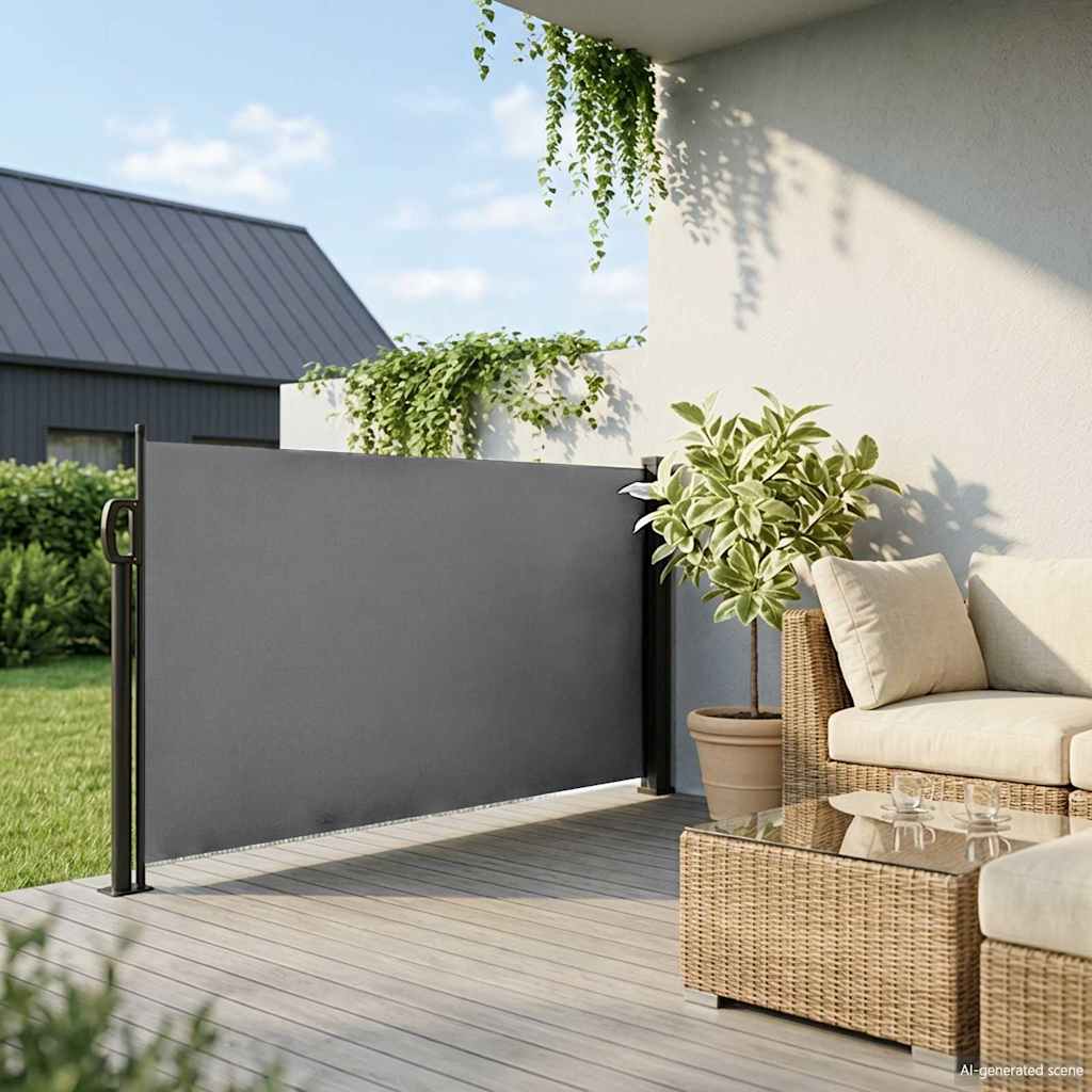 udtrækkelig sidemarkise antracit 100x500 cm