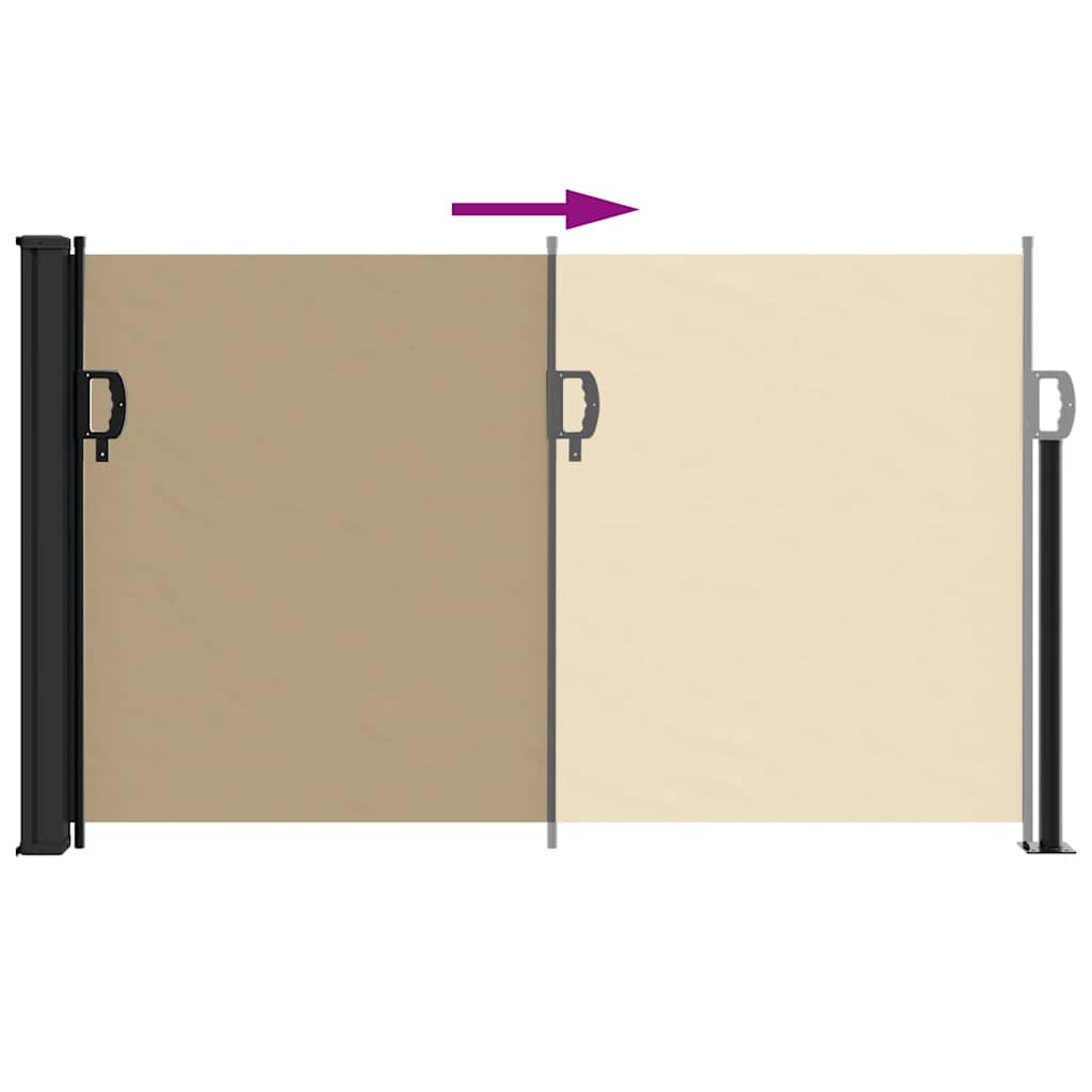 sammenrullelig sidemarkise 120x500 cm beige