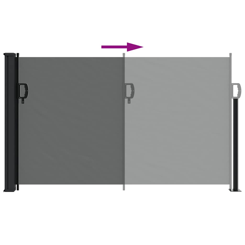 udtrækkelig sidemarkise antracit 120x500 cm