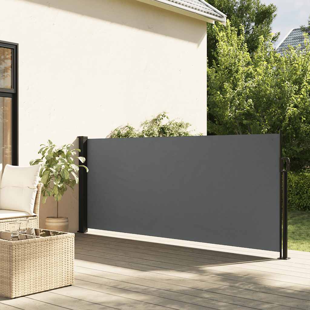 udtrækkelig sidemarkise antracit 120x500 cm