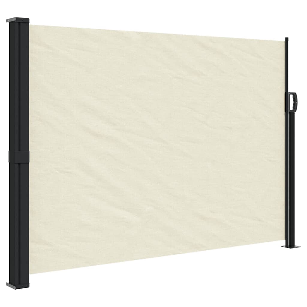 sidemarkise 140x500 cm sammenrullelig cremefarvet