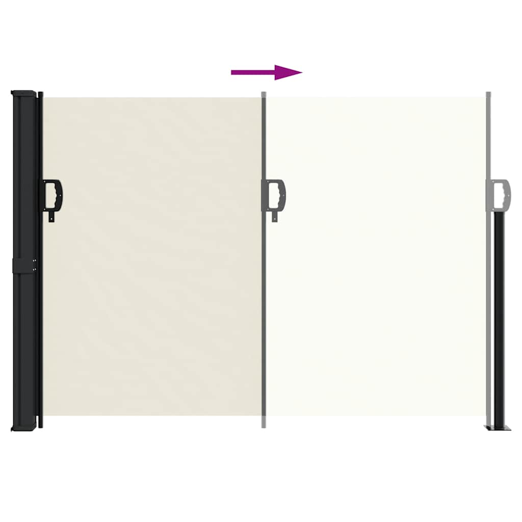 sidemarkise 140x500 cm sammenrullelig cremefarvet