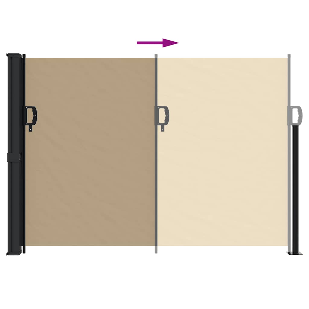 sammenrullelig sidemarkise 140x500 cm beige