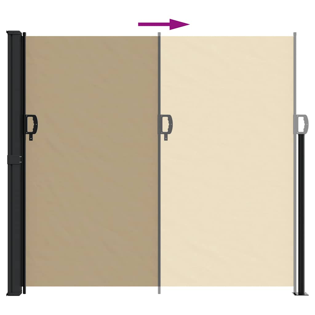 sammenrullelig sidemarkise 180x500 cm beige