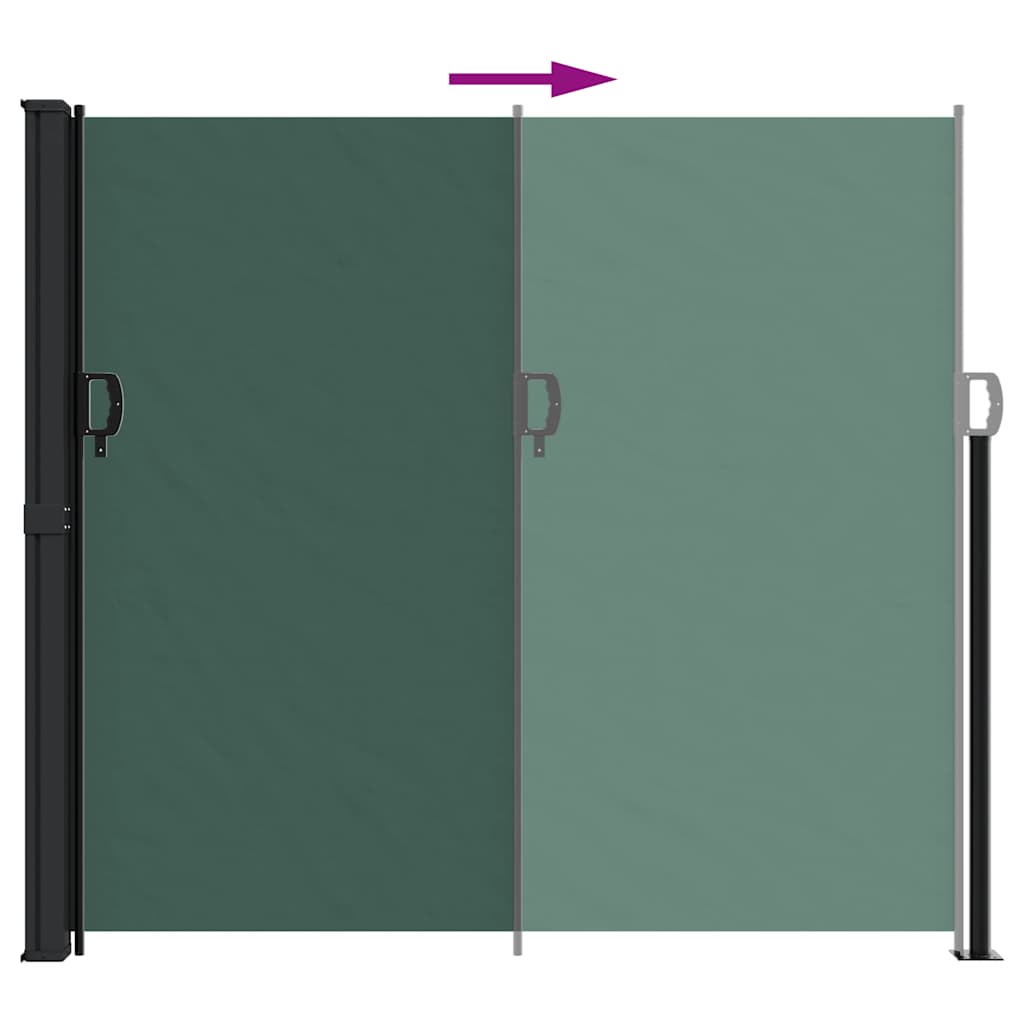 sammenrullelig sidemarkise 180x500 cm mørkegrøn