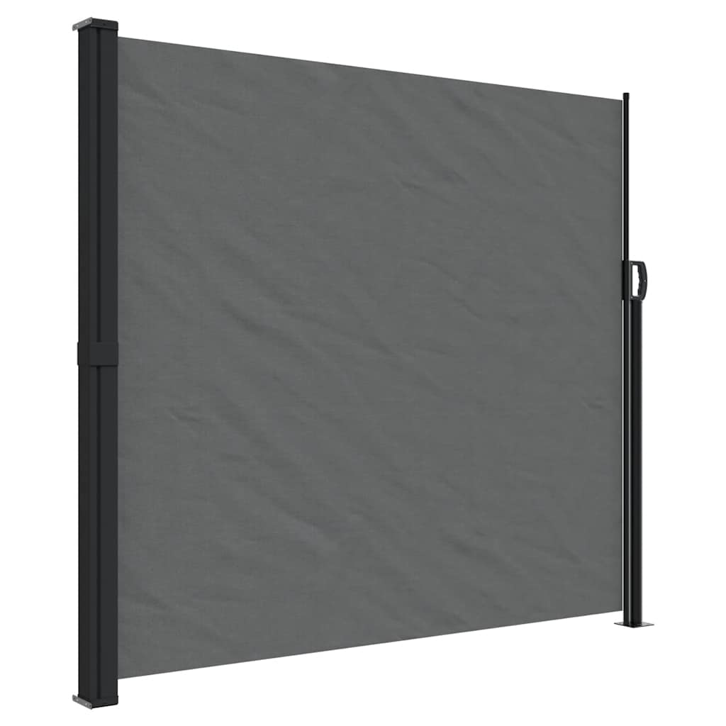 sidemarkise 180x500 cm sammenrullelig antracitgrå