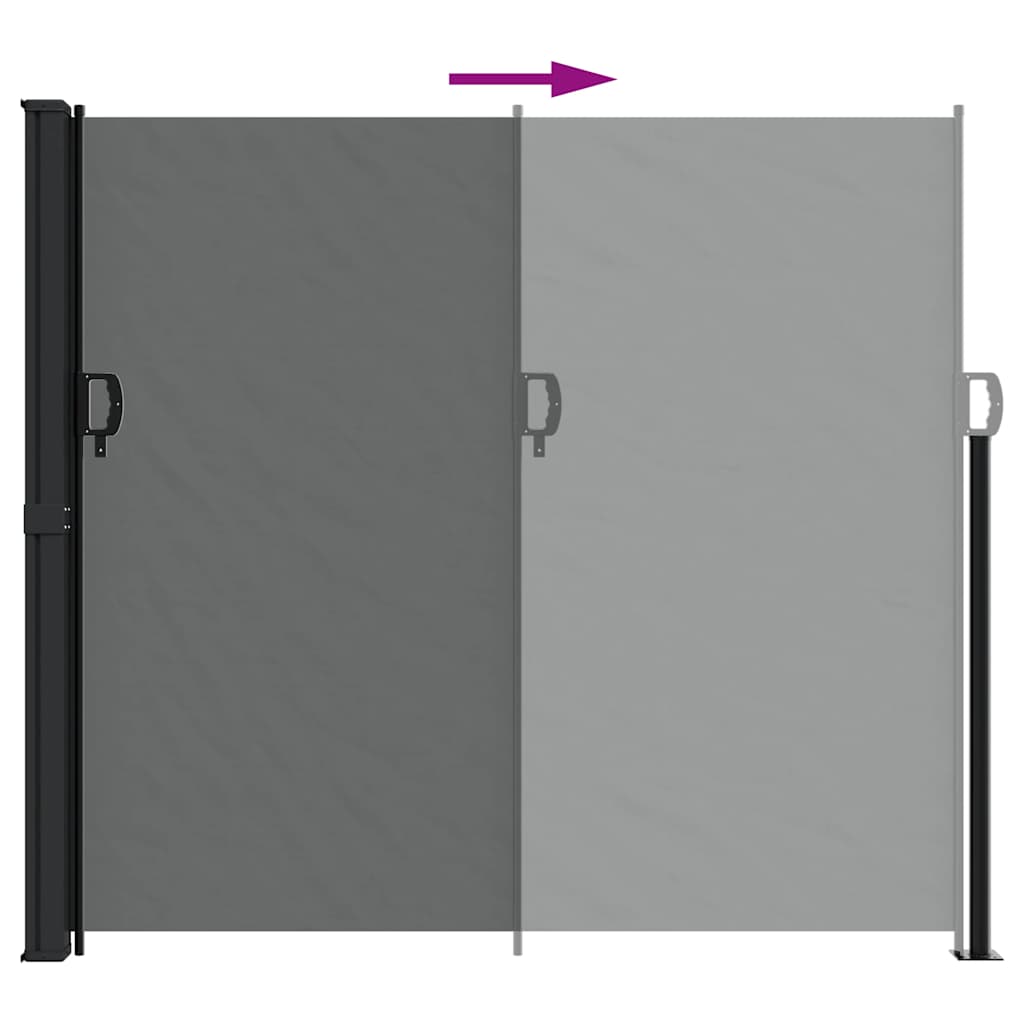 sidemarkise 180x500 cm sammenrullelig antracitgrå