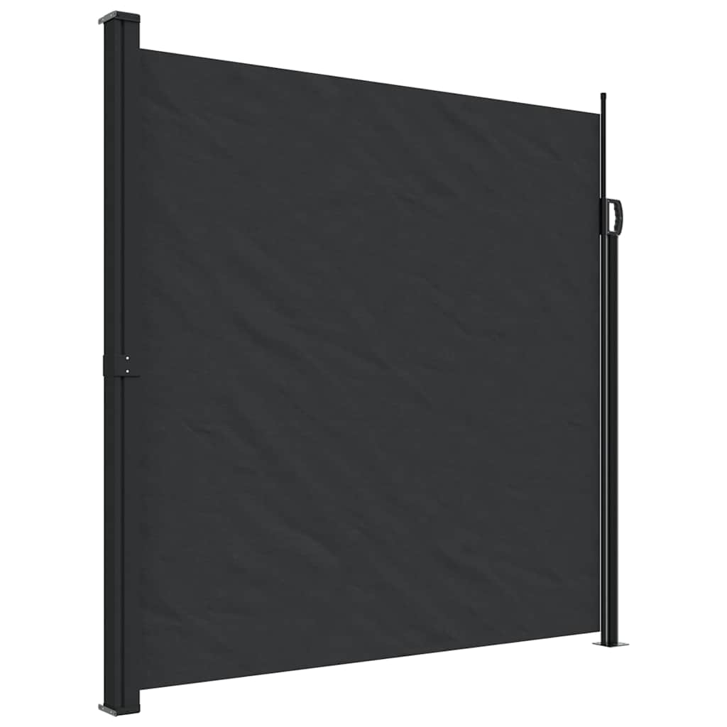 sidemarkise 200x500 cm sammenrullelig sort