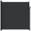 sidemarkise 200x500 cm sammenrullelig sort