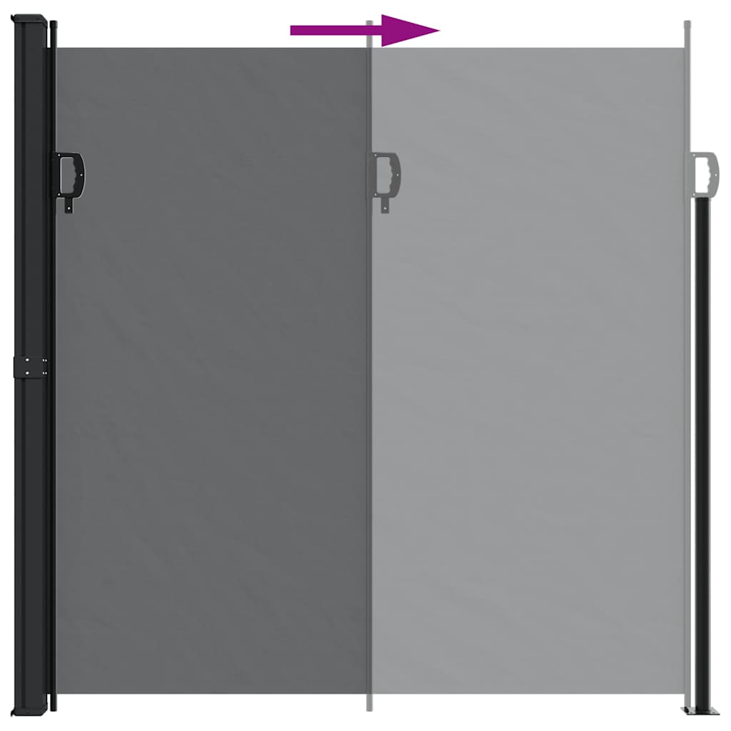 sidemarkise 200x500 cm sammenrullelig sort