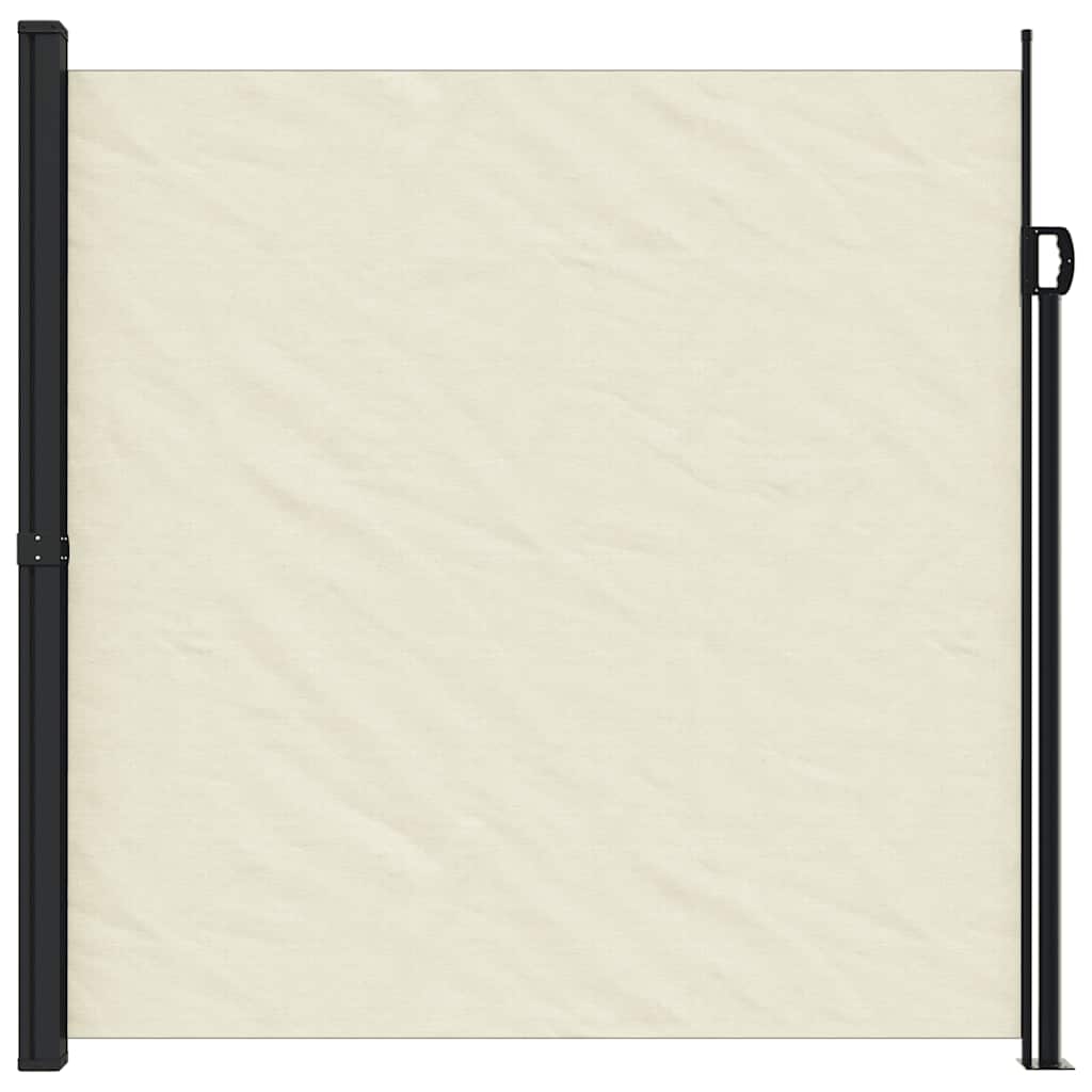 sidemarkise 200x500 cm sammenrullelig cremefarvet