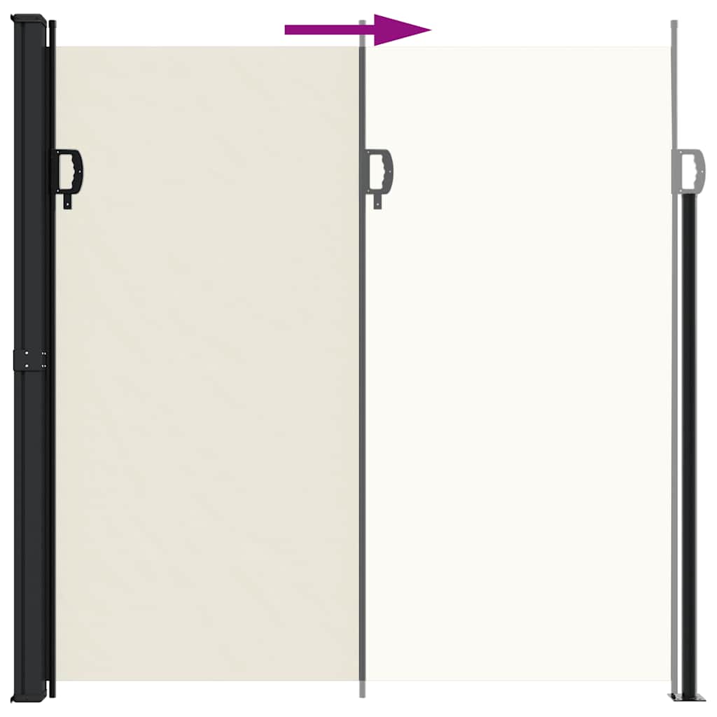 sidemarkise 200x500 cm sammenrullelig cremefarvet
