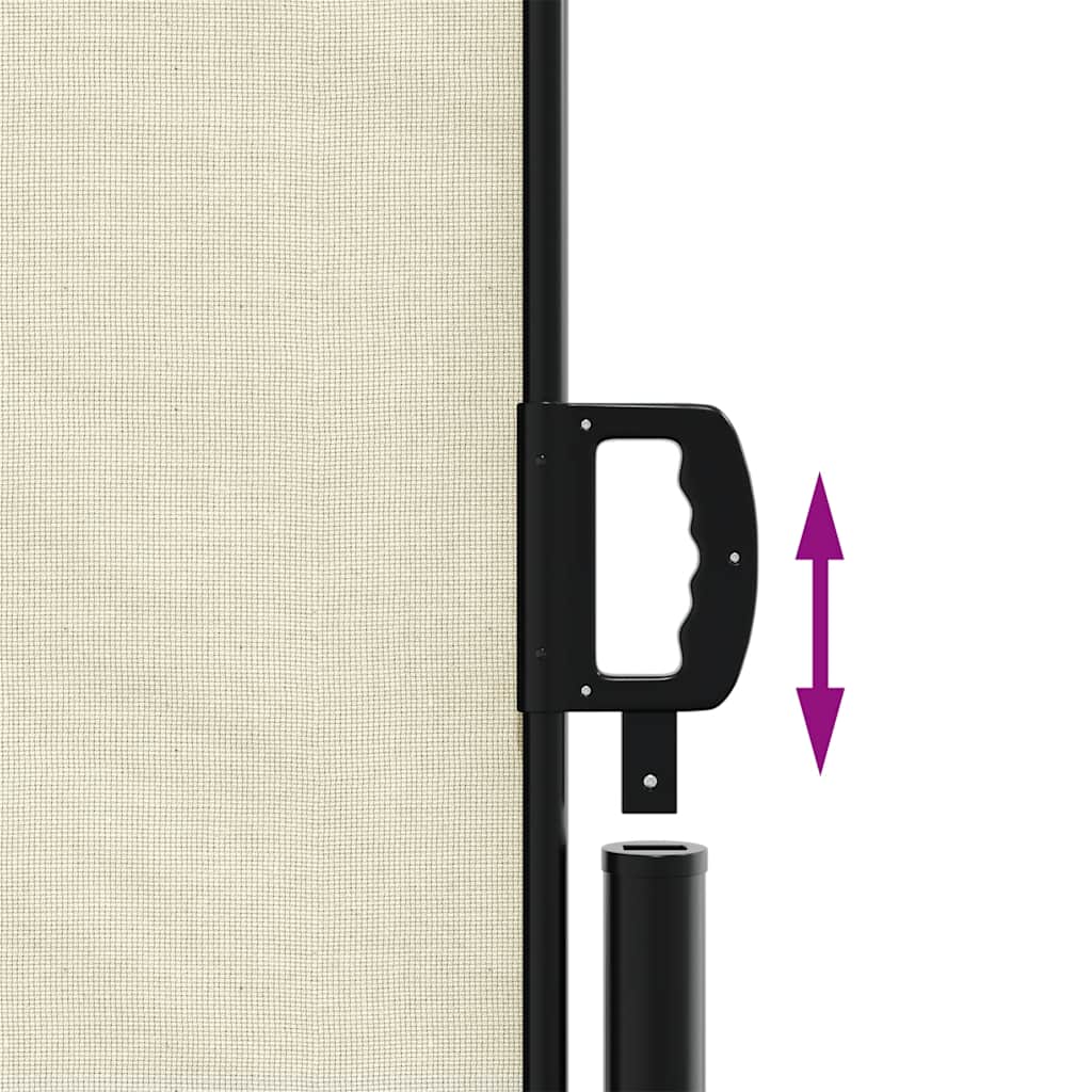 sidemarkise 200x500 cm sammenrullelig cremefarvet