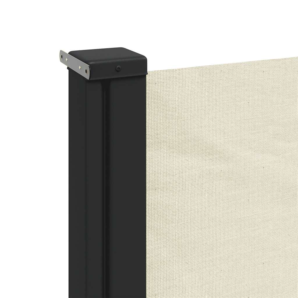 sidemarkise 200x500 cm sammenrullelig cremefarvet