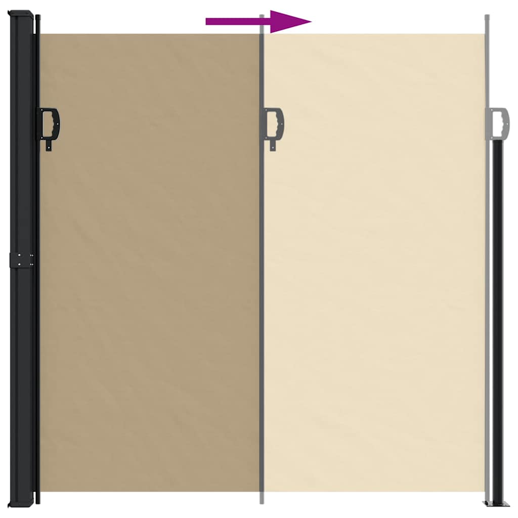sammenrullelig sidemarkise 200x500 cm beige