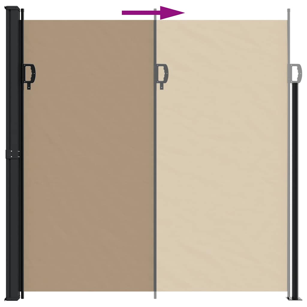 sammenrullelig sidemarkise 200x500 cm gråbrun