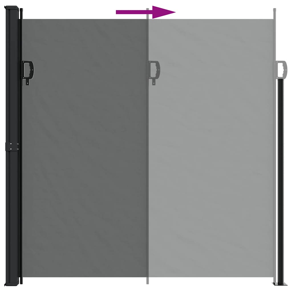 sidemarkise 200x500 cm sammenrullelig antracitgrå