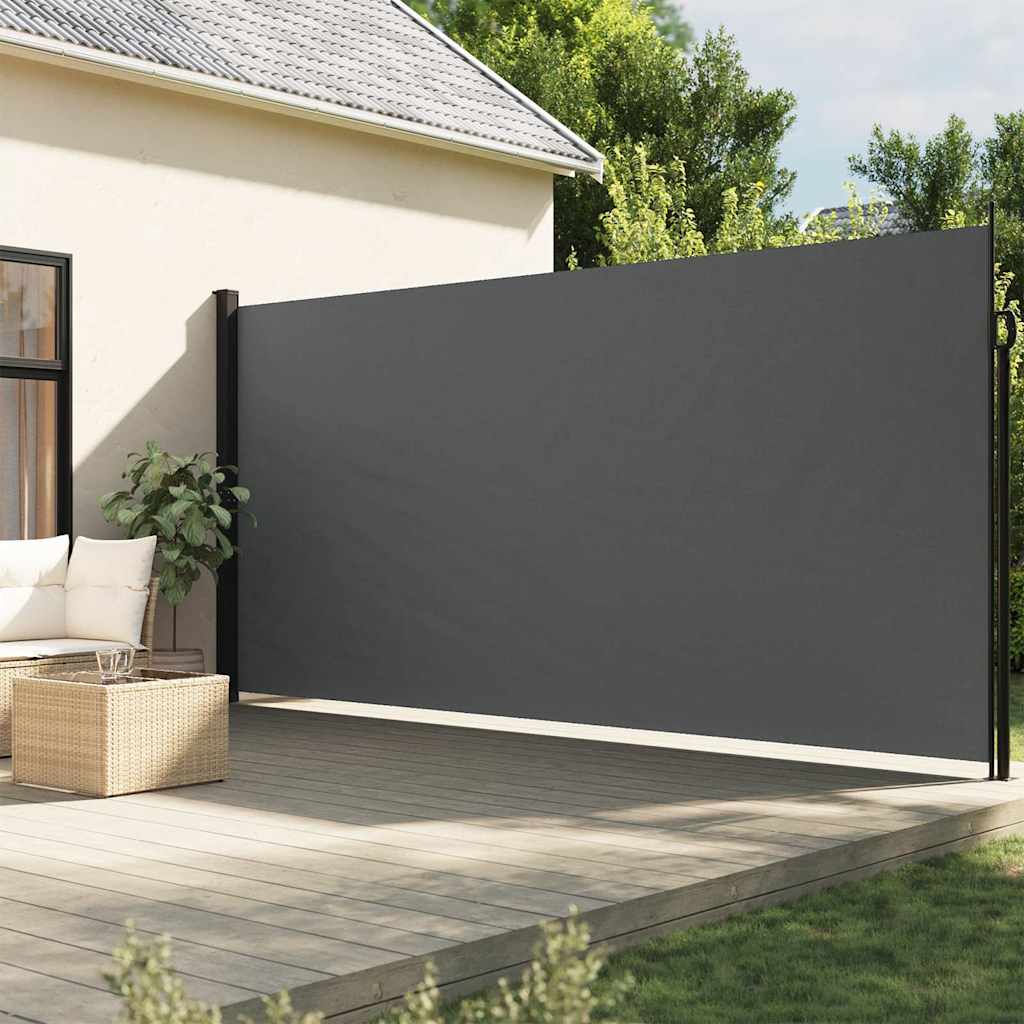sidemarkise 200x500 cm sammenrullelig antracitgrå