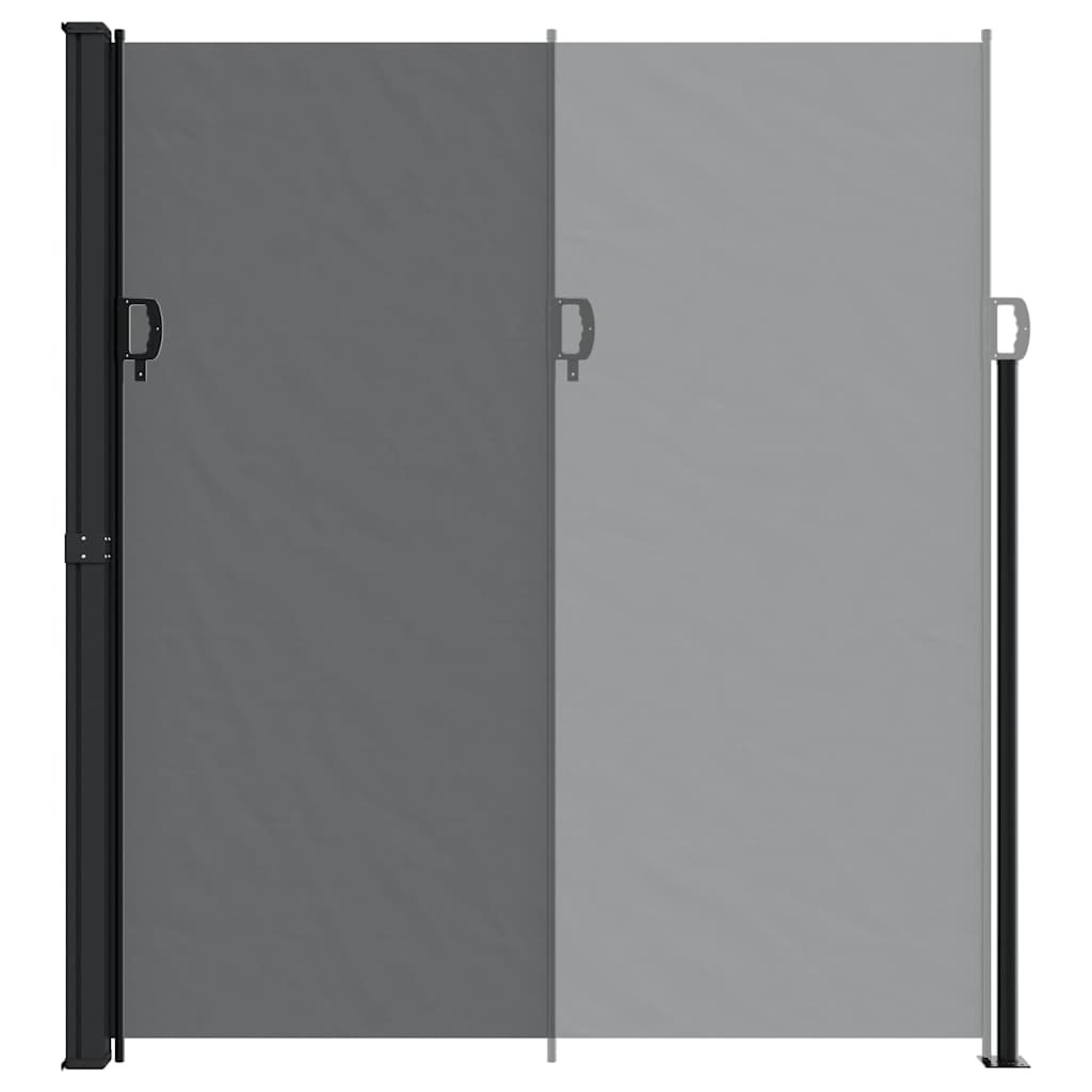 sidemarkise 220x500 cm sammenrullelig sort