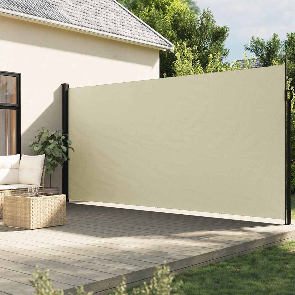 sidemarkise 220x500 cm sammenrullelig cremefarvet