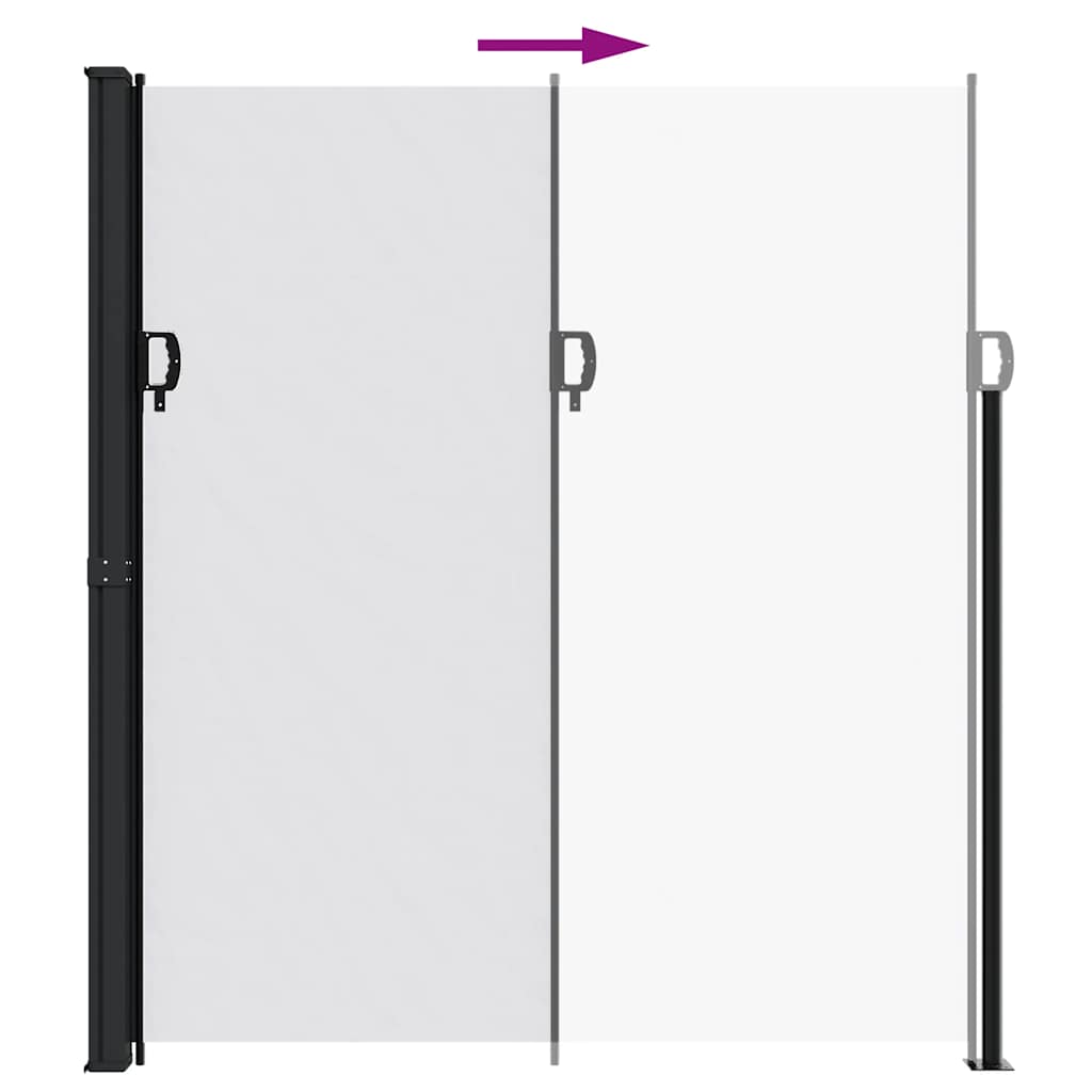 sammenrullelig sidemarkise 220x500 cm hvid