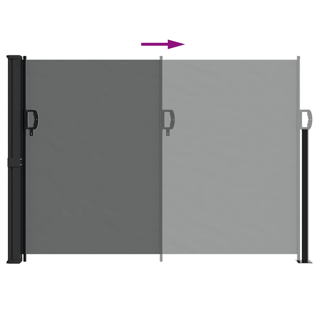 udtrækkelig sidemarkise antracit 140x600 cm