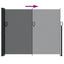 sammenrullelig sidemarkise 160 x 600 cm sort