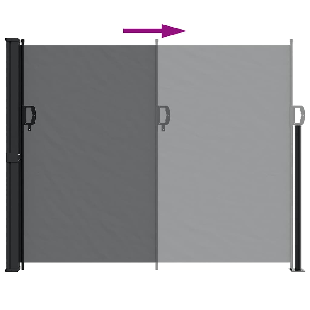 sammenrullelig sidemarkise 160 x 600 cm sort