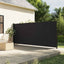 sammenrullelig sidemarkise 180x600 cm sort