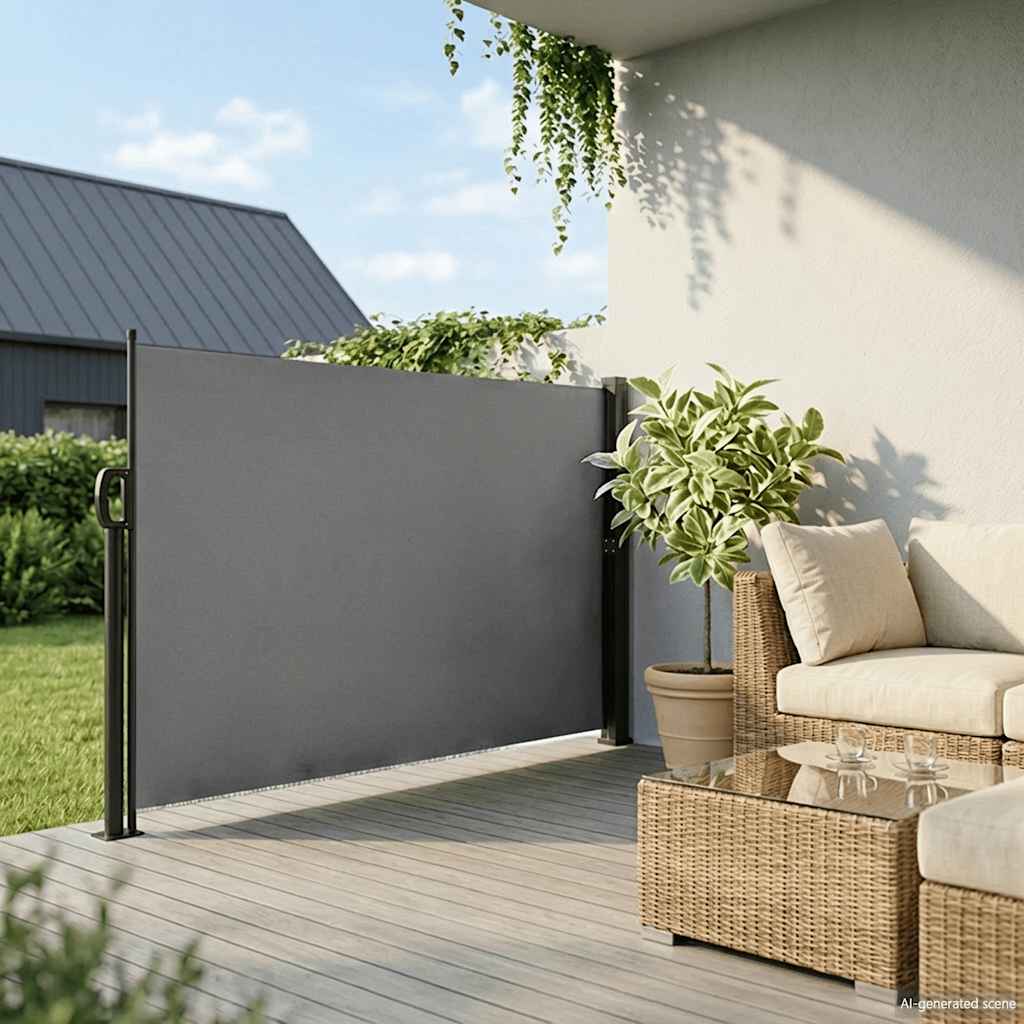 sammenrullelig sidemarkise 180x600 cm antracitgrå