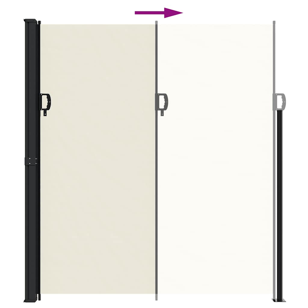 sammenrullelig sidemarkise 220x600 cm cremefarvet