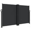 sammenrullelig sidemarkise 140 x 1000 cm sort