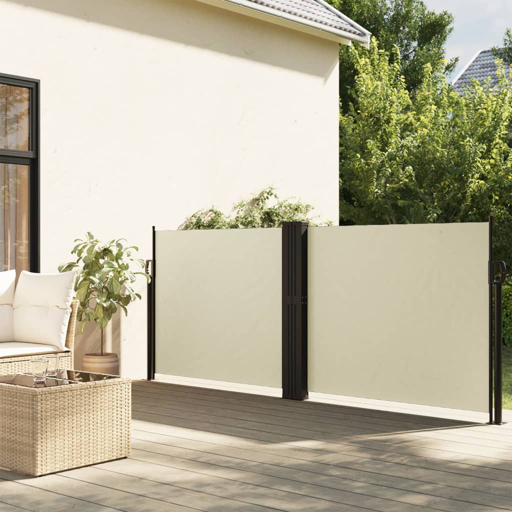 sammenrullelig sidemarkise 140 x 1000 cm cremefarvet