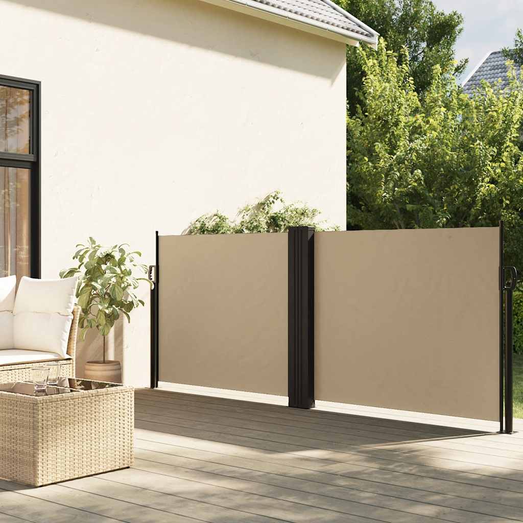 sidemarkise 120x1000 cm sammenrullelig beige