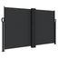 sidemarkise 140x1200 cm sammenrullelig sort
